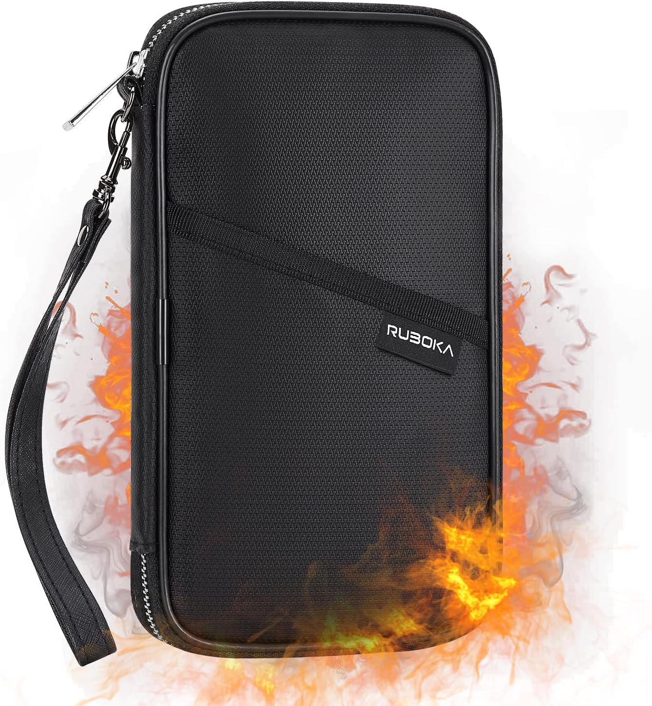 Ruboka Fireproof RFID Blocking Passport Holder Wallet (4.3inx8.6in), Family Multiple Passport Holder Cover Bag Waterproof, Travel Document Organizer Credit Card Clutch Bag for Men Women - Image 2