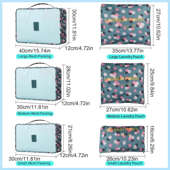 compression packing cube travel luggage set sac rangement valise Packing Cubes for Carry on Suitcase,Packing Cubes for Carry on Suitcase,6 Set Travel Essentials, Organizer in 6 Sizes - Image 2