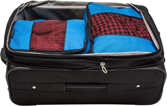TravelWise Luggage, Blue, 1 Small, 2 Medium, 2 Large, Luggage Packing Organization Cubes 5 Pack - Image 6