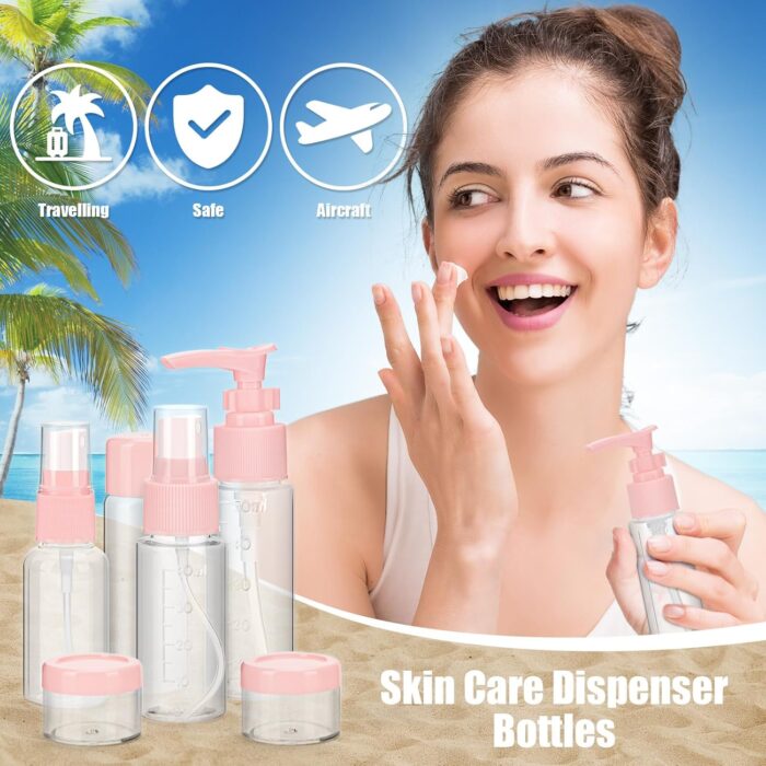18 Pcs Travel Bottles for Toiletries Gym TSA Approved, Leak Proof with Bandage Silicone Squeezable 3oz for Toner Shampoo Conditioner Lotion Body Wash with Funnel Toothbrush Cover Tag and Wash Bag - Image 8