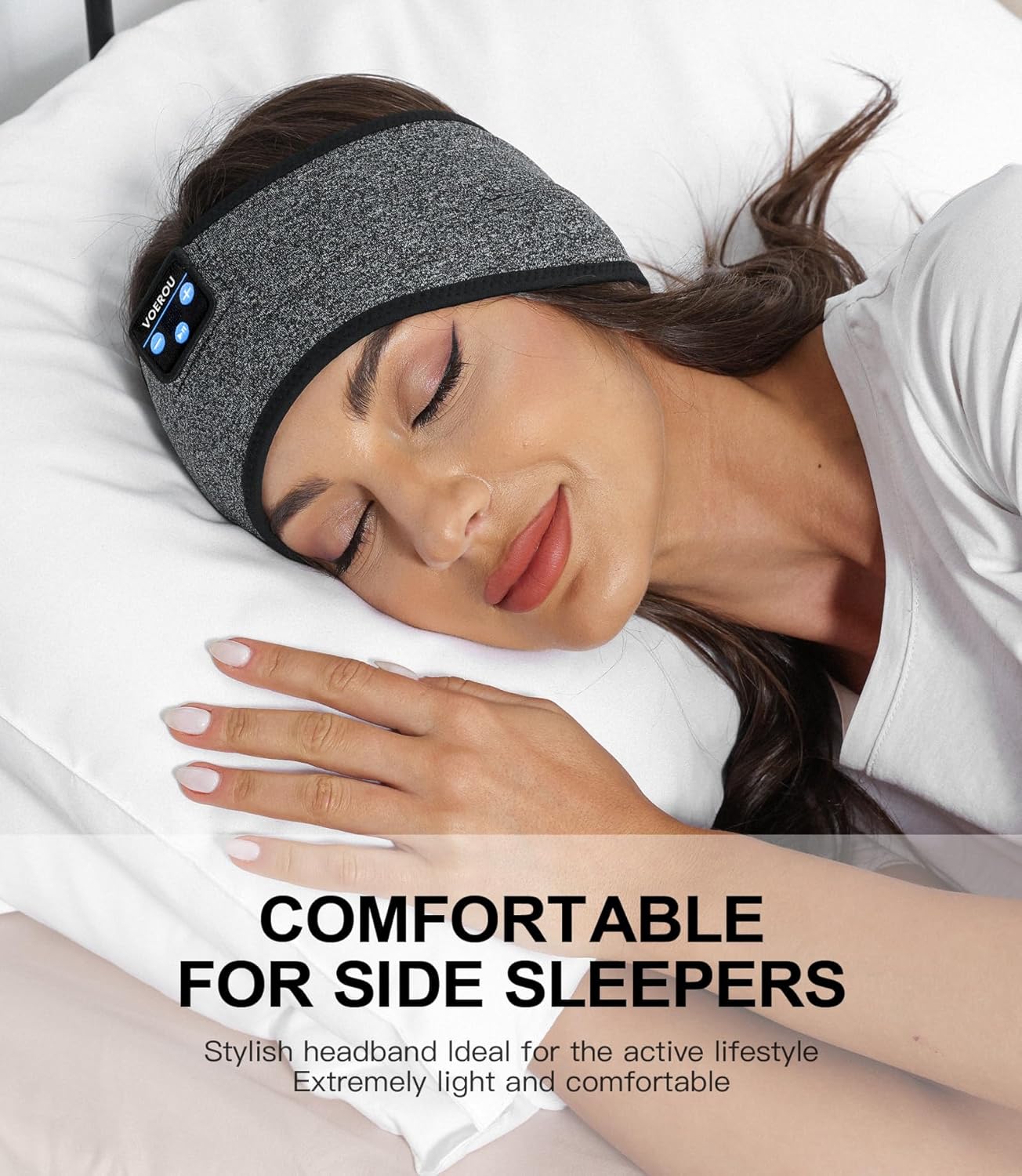 Sleep Headphones Bluetooth Headband, Voerou Wireless Sleeping Headphones Earbuds Sleep Mask with Stereo Speakers-Cool Tech Gadget for Men Women,Perfects for Sleep Workout Running Yoga Travel Insomnia - Image 3