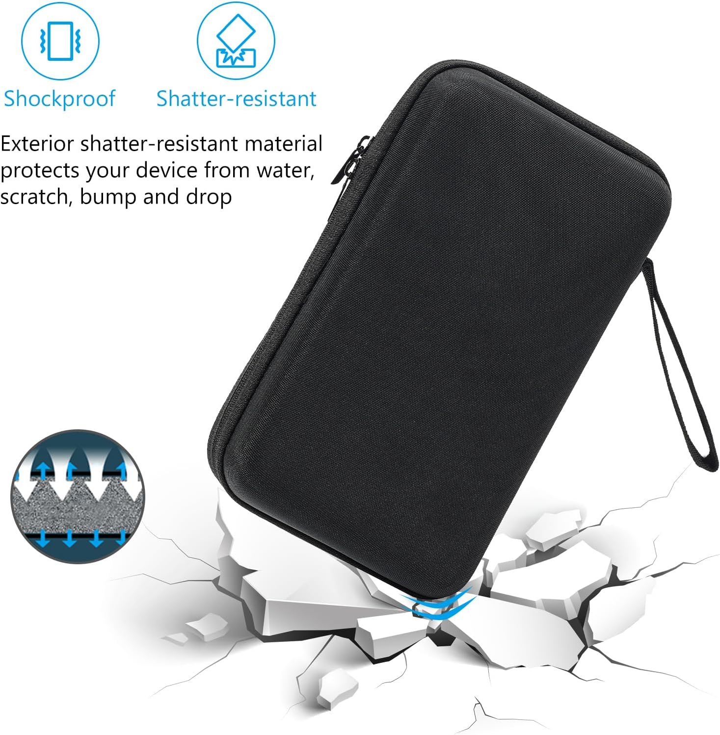 ProCase Hard Travel Tech Organizer Case Bag for Electronics Accessories Charger Cord Portable External Hard Drive USB Cables Power Bank SD Memory Cards Earphone Flash Drive - Image 6