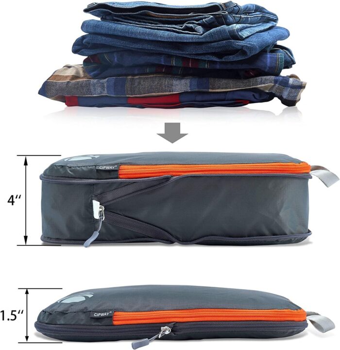 Cipway Compression Packing Cubes, 3 Set Compressible Packing Cubes Travel Organizer, Expandable Travel Essentials for Carry-On Luggage, Suitcase & Backpack (Grey) - Image 4