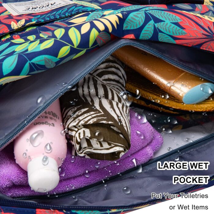 Weekender Bags for Women, AROME Large Travel Duffel Bag Waterproof Overnight Weekend Carry on Shoulder Bag Sports Gym Tote Bag with Wet Pocket Luggage Sleeve & Flight Approved - Image 5