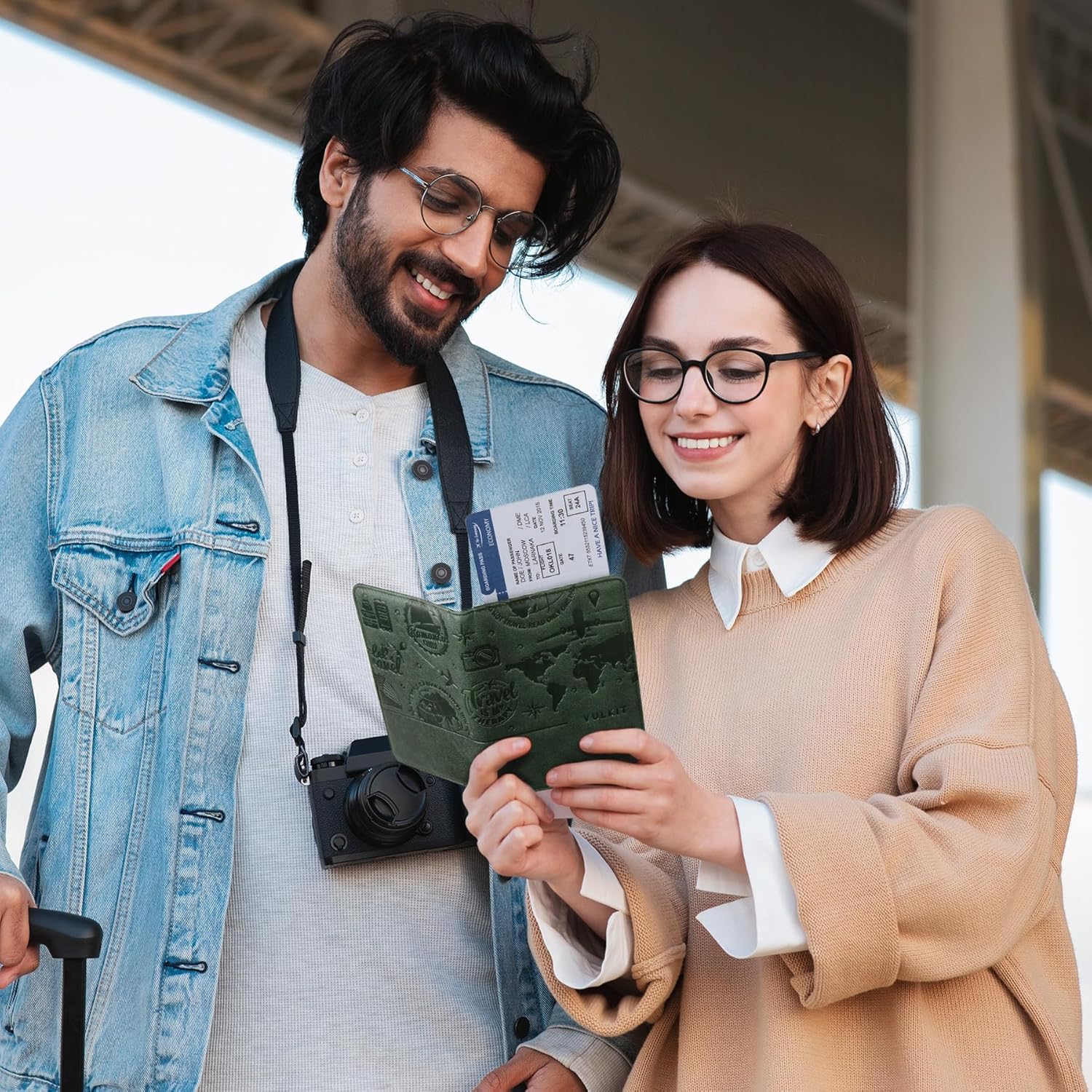 VULKIT Passport Holder with Magnetic Closure RFID Blocking Travel Wallet Passport Book Cover Boarding Pass Holder Travel Essentials - Image 7