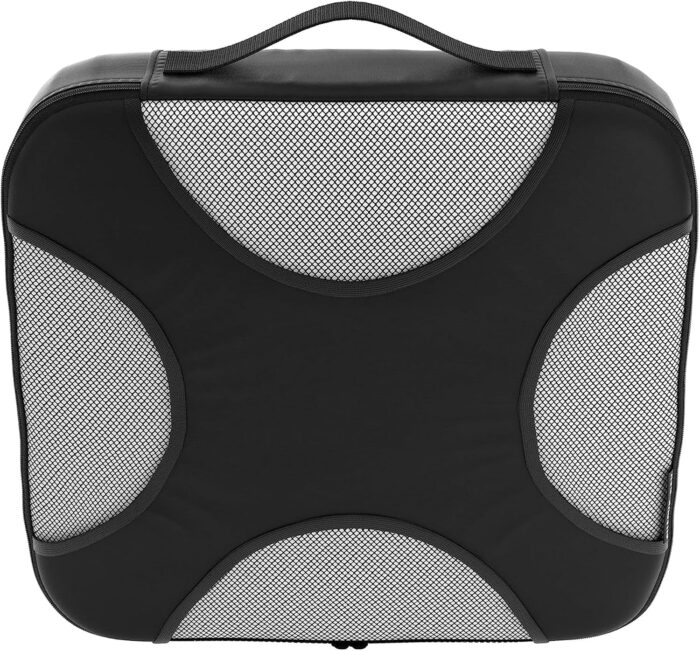Travel Mesh Organizer 5 Piece Packing Cube for Luggage Suitcase With Laundry Bag (Black) - Image 4