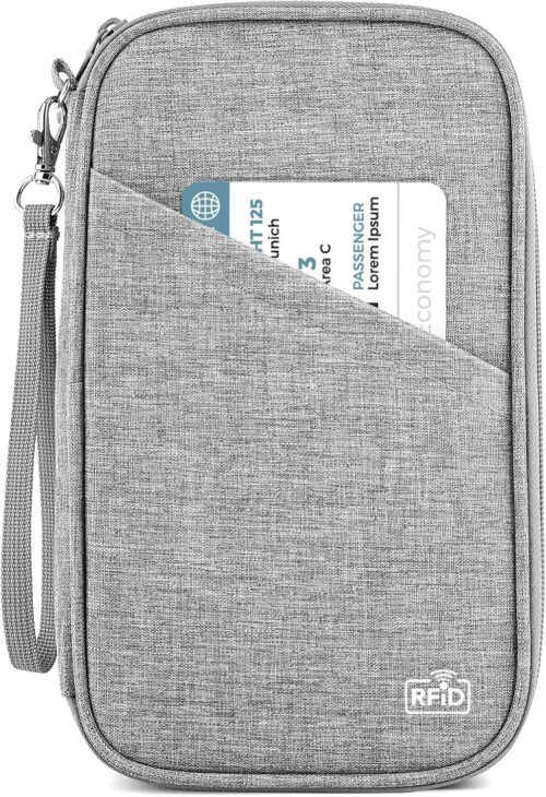 Passport Holder Family, Women RFID Blocking Passport Wallet, Travel Document Organizer for Wallets, Waterproof Passport Holders Bag for Men Traveling, Credit Cards Case