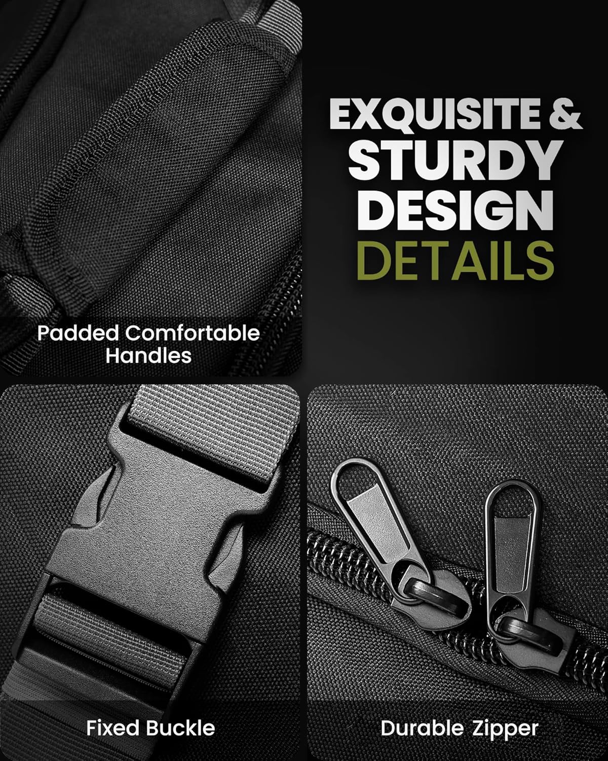 OutdoorMaster Padded Golf Club Travel Bag with Wheels, 900D Heavy Duty Oxford Golf Travel Case, Soft-Sided Golf Club Bag, Shoes and Accessories Compartment - Image 5