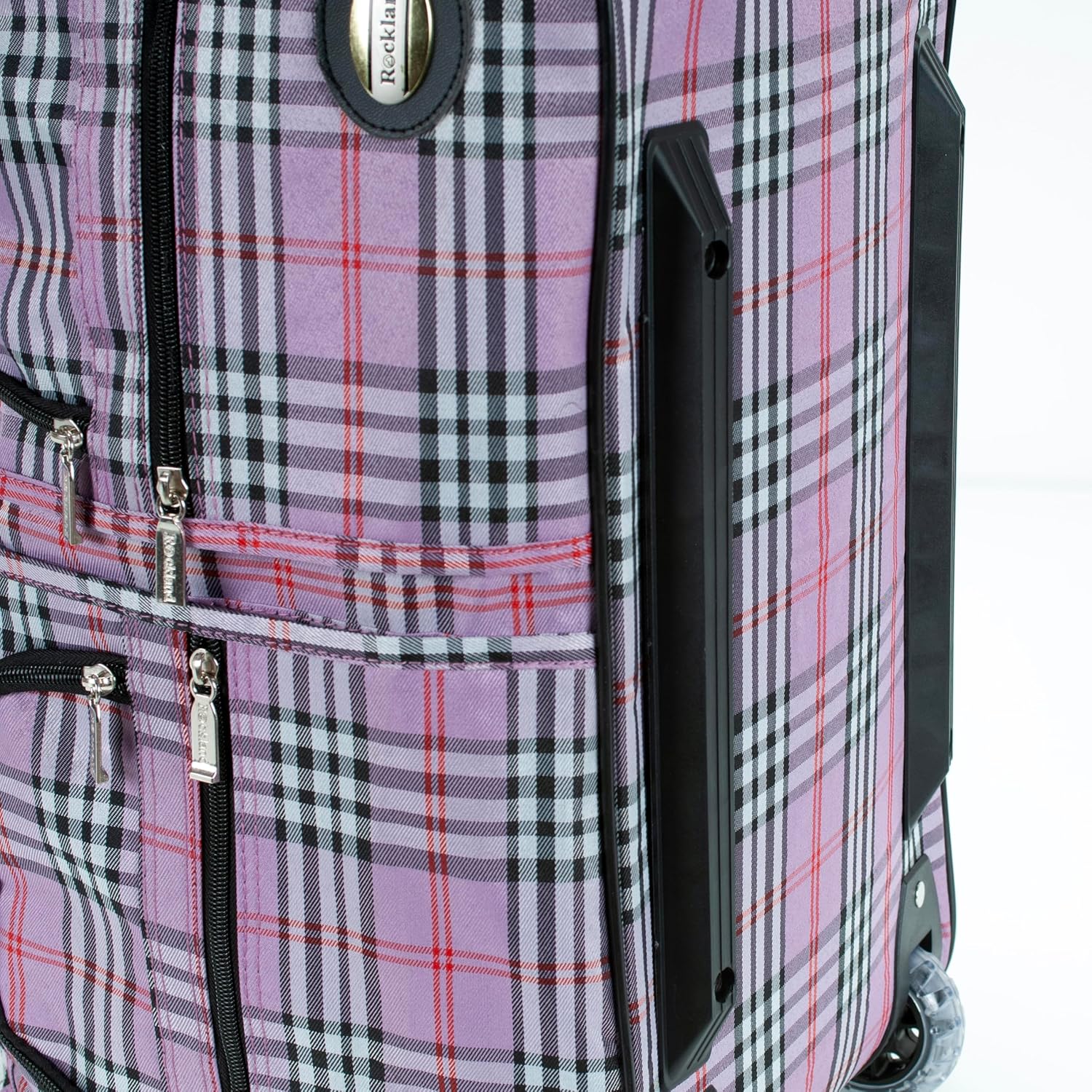 Rockland PRD422 Luggage Rolling Duffle Bag, Pink Cross Plaid, One Size, 22-Inch - Image 9