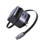 UGREEN 45W Retractable USB C Charger Block with Built-in Cable, GaN Fast Charging Wall Charger Compatible for iPhone 17 16 15, Galaxy S25 S24, Pixel 10 9 Pro 8 7, MacBook Air, iPad Pro Air